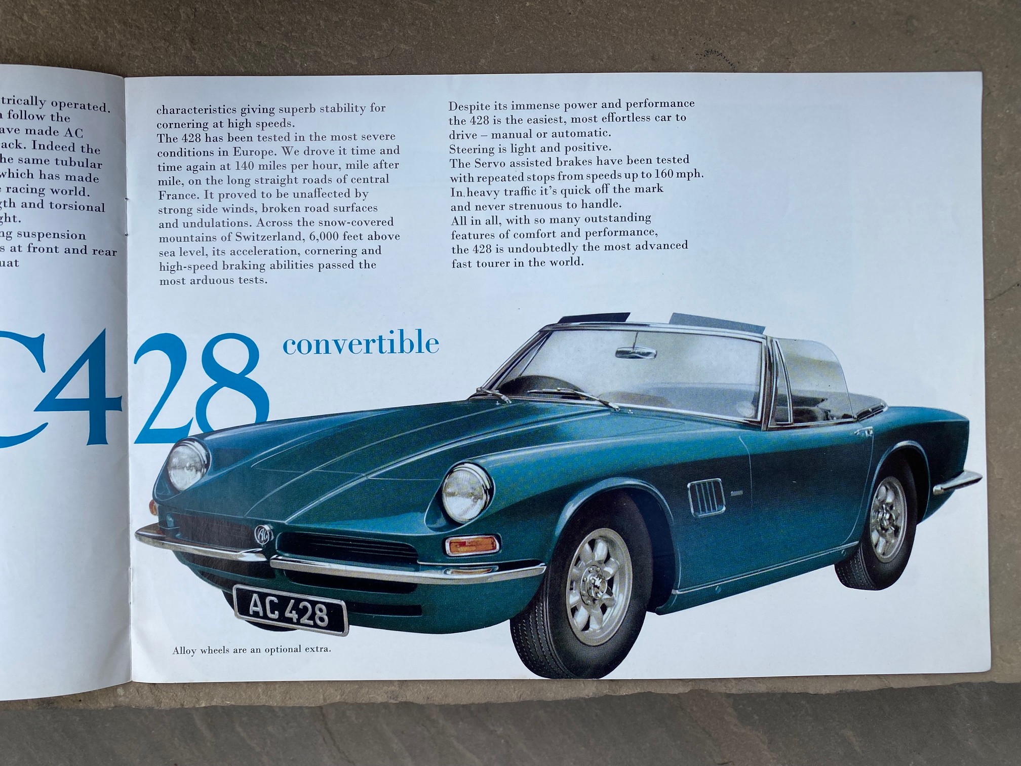 An AC428 Convertible sales brochure. - Image 2 of 2