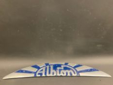 An Albion aluminium commercial vehicle radiator plaque, 24" long.