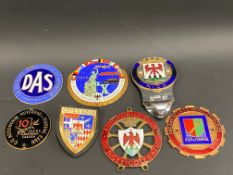 A selection of Continental car badges to include 1965 Munich, Nice etc.
