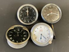 Four French car clocks including Jaeger.