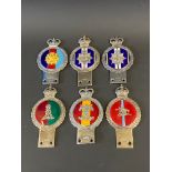 Six Gaunt enamel regimental car badges to include Royal Pioneer Corps.