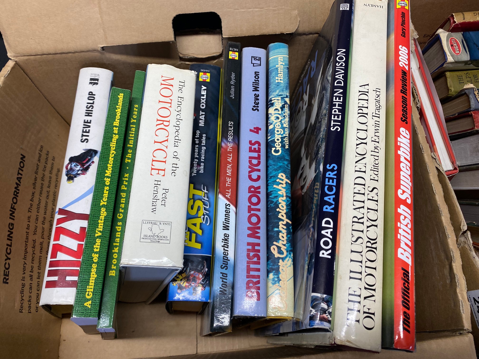 Two boxes of books on vintage cars and motorcycles. - Image 2 of 3