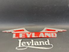 Two Leyland radiator commercial vehicle plaques.