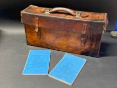 A leather cased set of 1905 Bartholomew's maps of Great Britain.