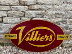 A Villiers Approved Service perspex showroom sign by Franco, 36 x 19 1/2".