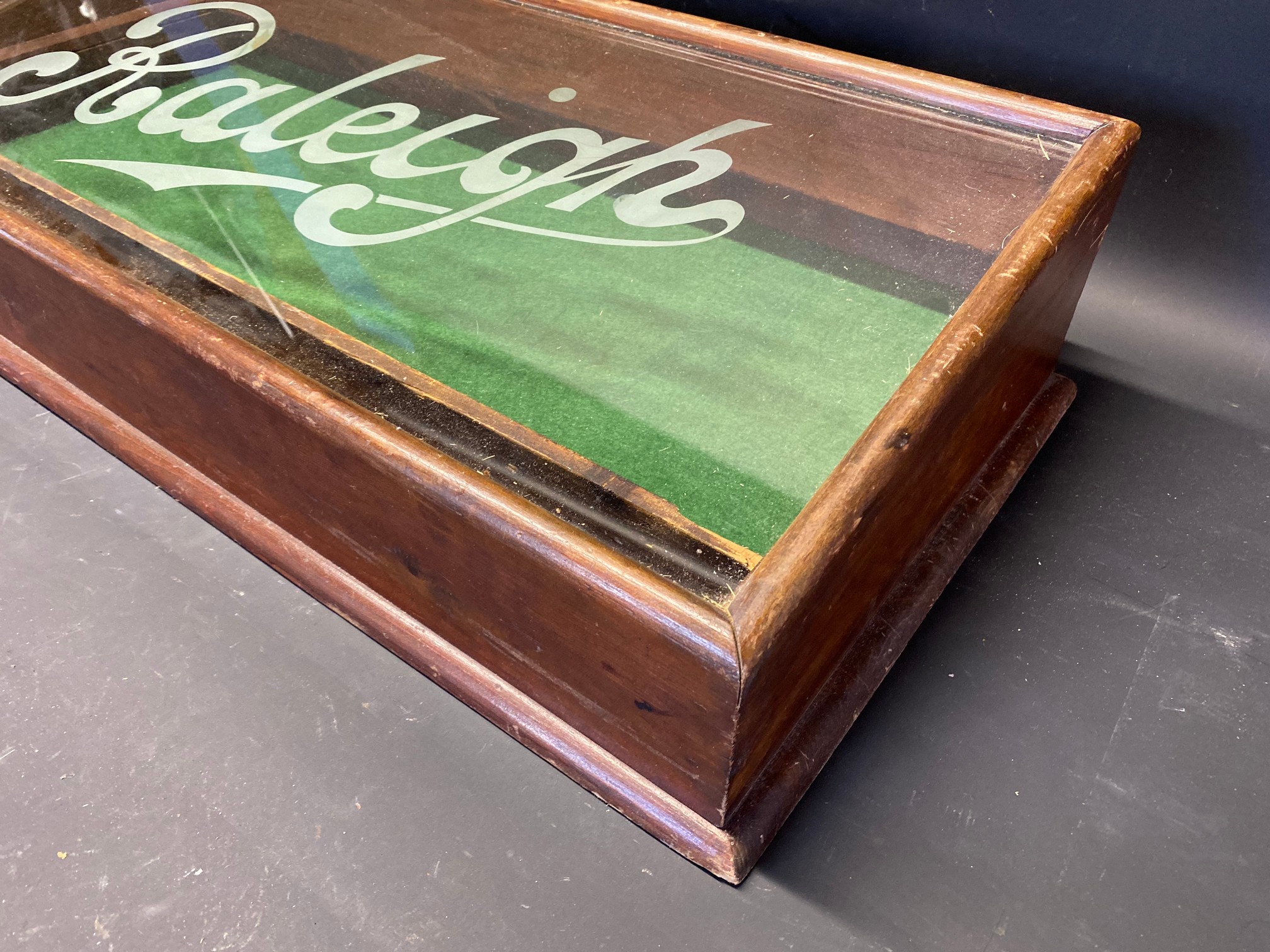 A mahogany cased Raleigh counter top sloping fronted dispensing cabinet with etched lettering to the - Image 2 of 3