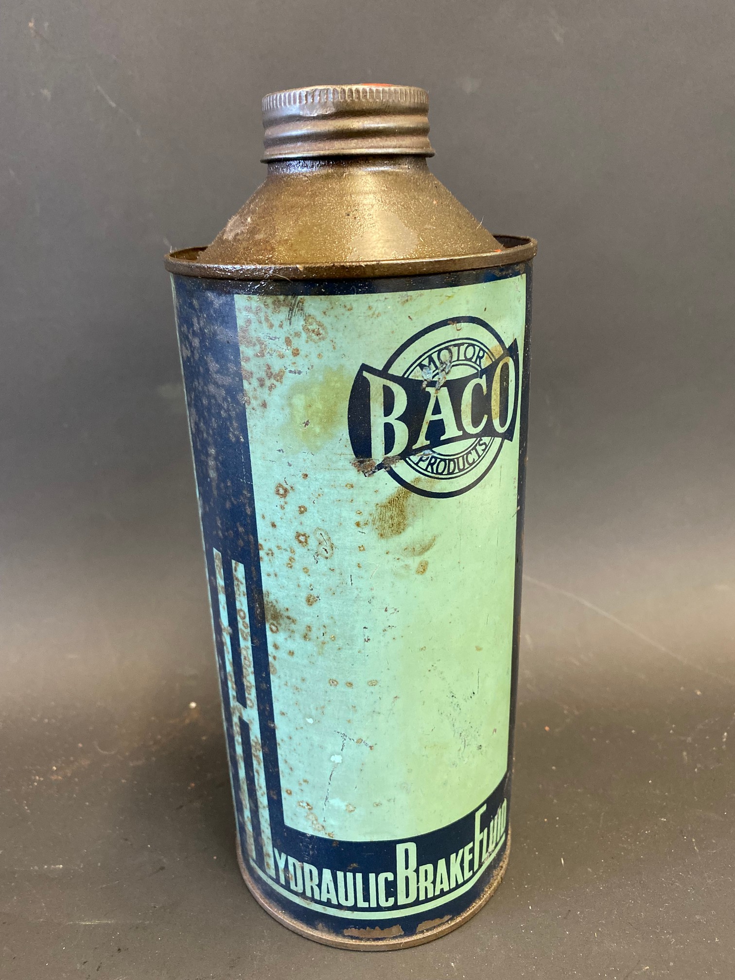 A BACO Hydraulic Brake Fluid cylindrical quart can. - Image 2 of 4