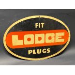 A Lodge Plugs oval tin advertising sign, in good condition, 18 x 12".
