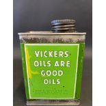 A Vickers Oils pint can, in good bright condition.