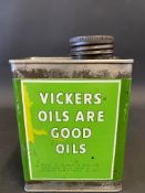 A Vickers Oils pint can, in good bright condition.