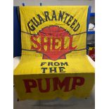 A large and early 'Guaranteed Shell From The Pump', flag, 57 x 96".