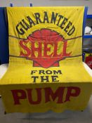 A large and early 'Guaranteed Shell From The Pump', flag, 57 x 96".