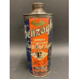 A Benzoyle Upper Cylinder Lubricant quart cylindrical oil can.