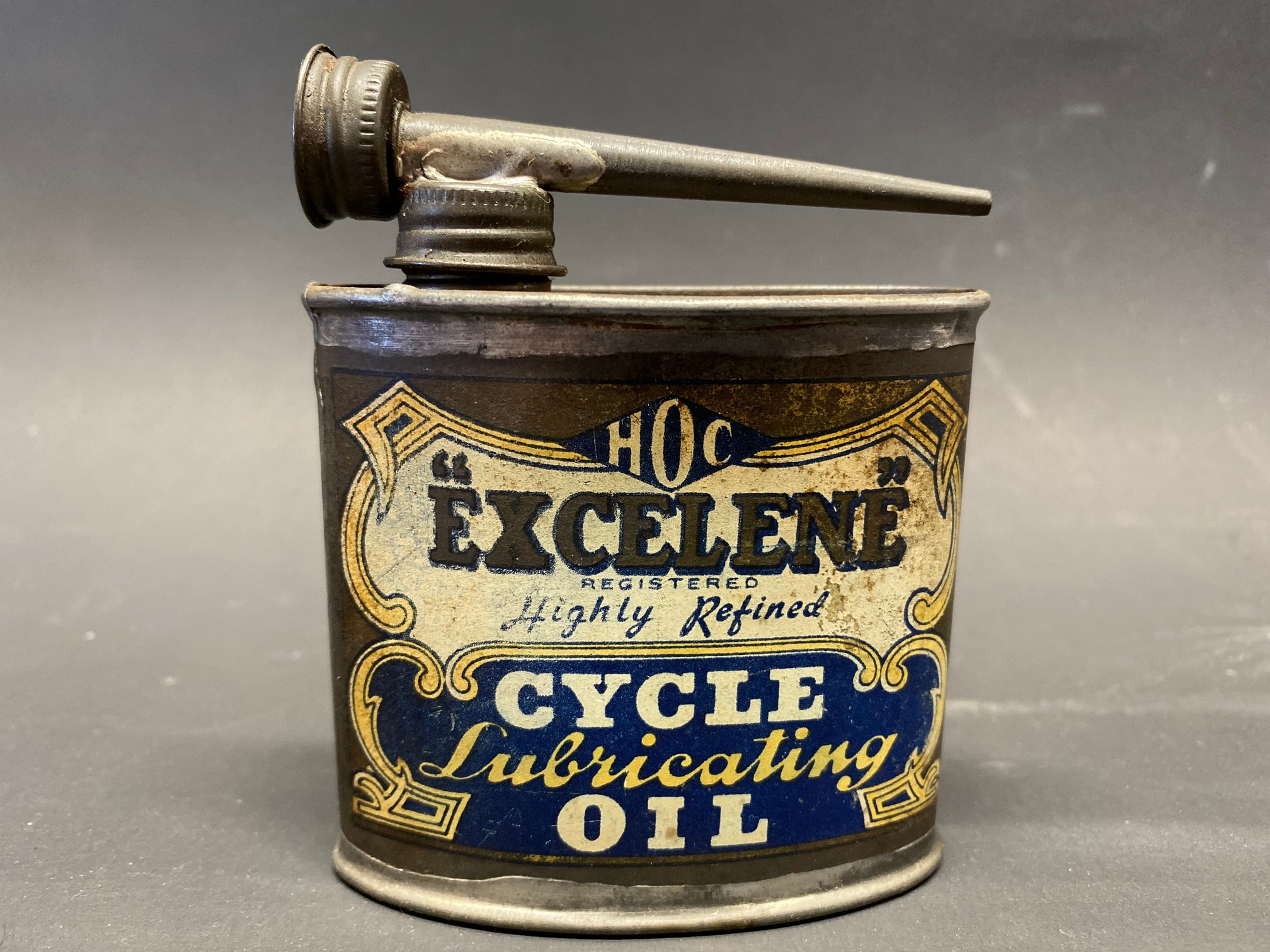 A small Excelene Cycle Lubricating oil can, in good condition.