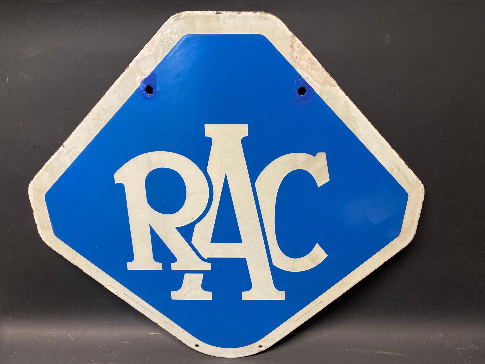 An RAC lozenge shaped double sided enamel sign, 22 1/2 x 22". - Image 4 of 6