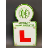 A Department of The Environment Approved Driving Instructor enamel L plate sign, in excellent