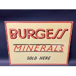 A Burgess Minerals rectangular tin advertising sign, 24 x 18".