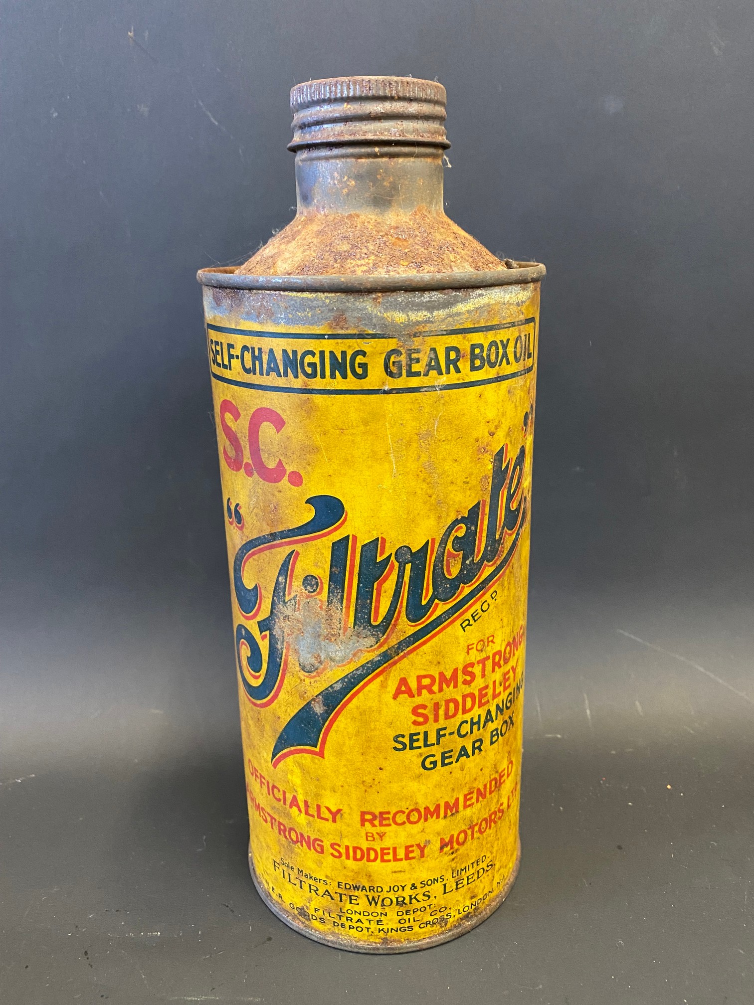 A Filtrate For Armstrong Siddeley quart cylindrical oil can. - Image 2 of 4