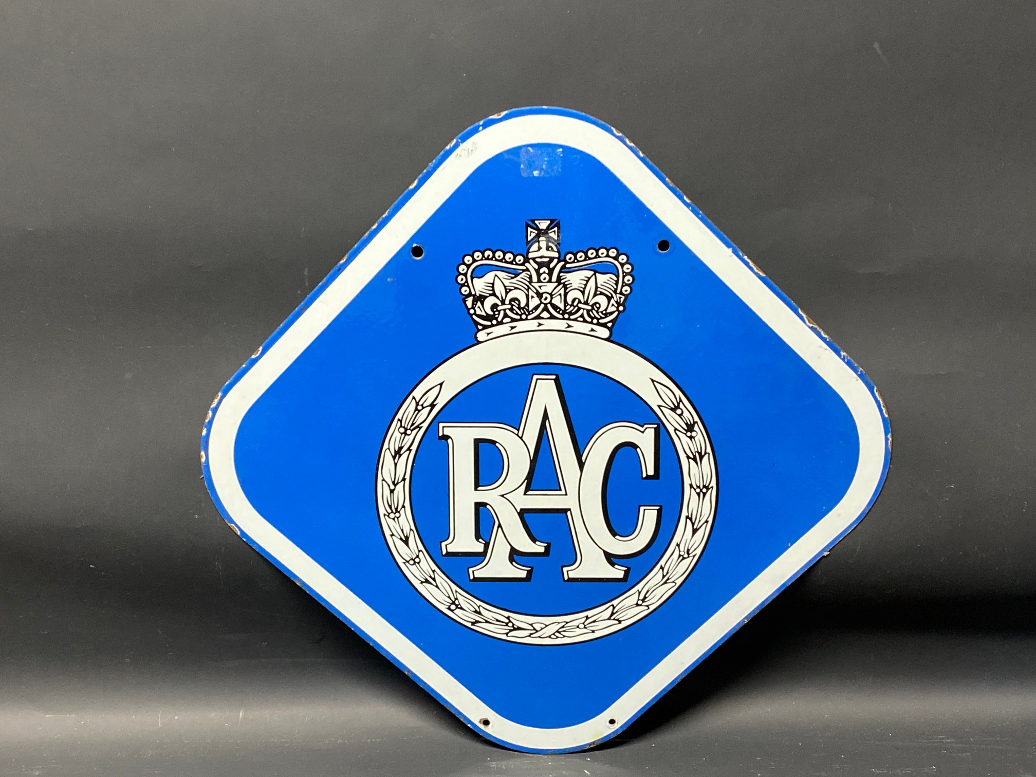 An RAC lozenge shaped enamel sign, 22 x 22".
