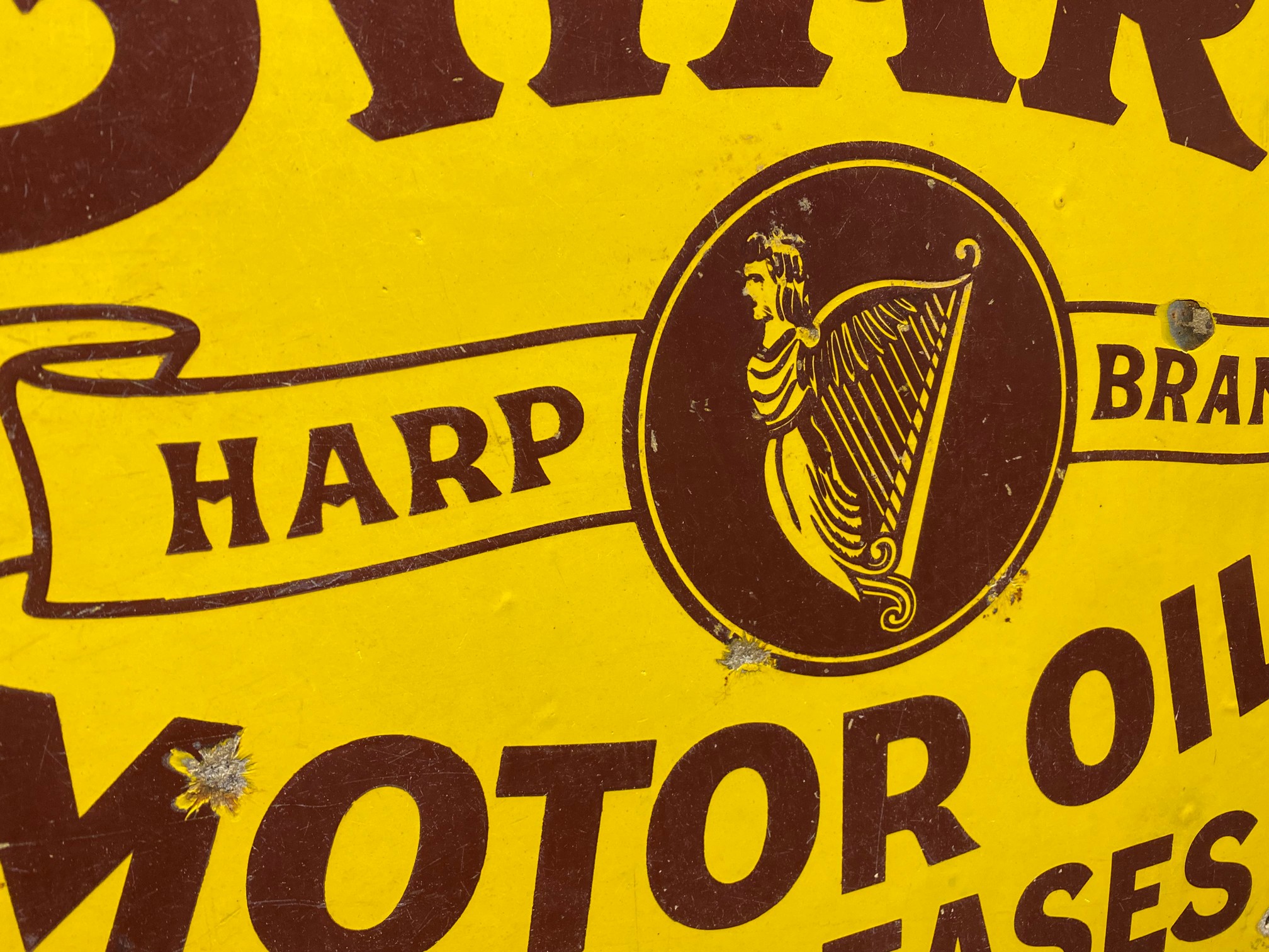 A SWARC Harp Brand Motor Oils and Greases double sided enamel sign, 20 x 16". - Image 6 of 6
