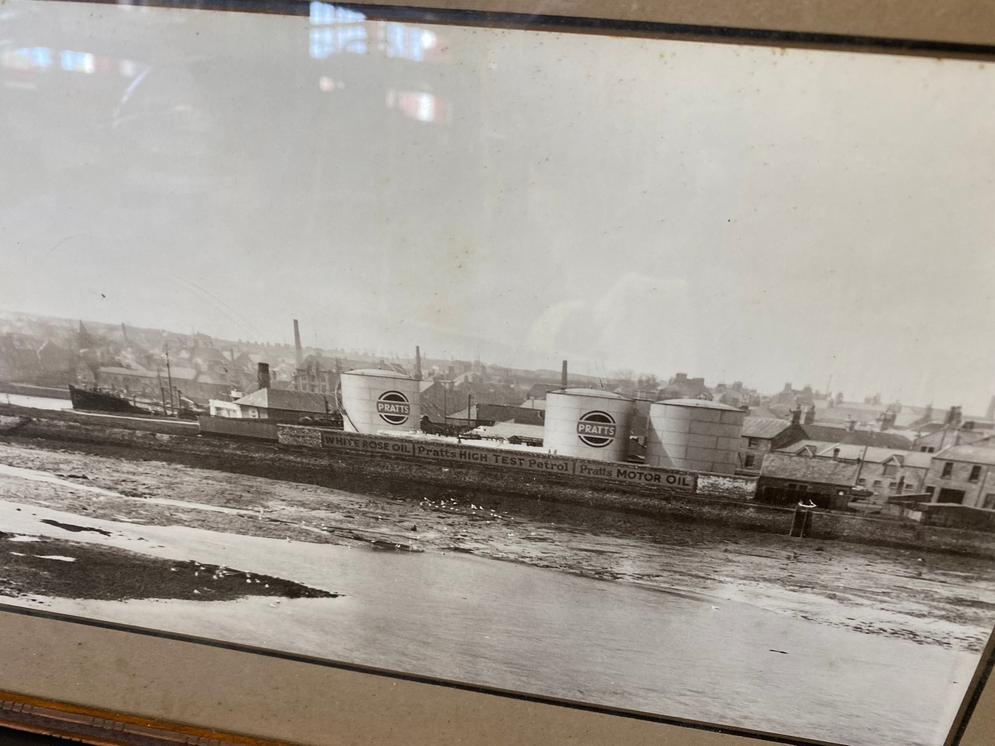 A framed original photograph of the Pratts Refinery at Berwick-upon-Tweed, probably a photograph - Image 2 of 3