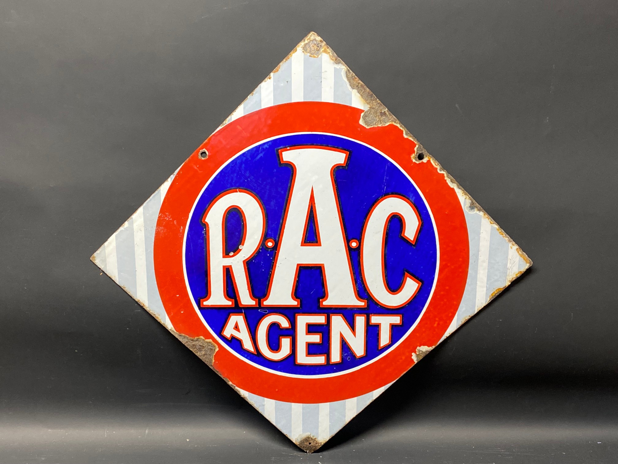 An RAC Agent lozenge shaped double sided enamel sign, 28 x 28". - Image 5 of 7