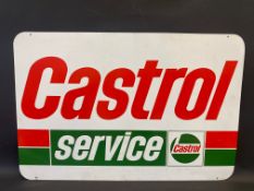 A Castrol Service tin advertising sign, possibly new old stock, superb condition, 35 1/2 x 24".