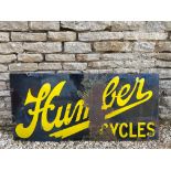 A Humber Cycles rectangular enamel sign by Wildman and Meguyer, 50 x 23".