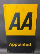 An AA Appointed rectangular metal sign, 15 1/2 x 25 1/2".