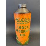 A Holdtite Shock Absorber Oil cylindrical quart can.