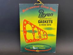 A Payen Gaskets & Head Sets pictorial showcard of bright colour, 8 1/4 x 11".