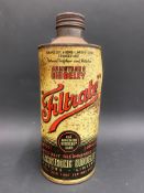 A Filtrate 'Armstrong Siddeley' quart cylindrical oil can.