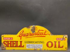 A Shell Lubricating Oil 'Double' grade enamel sign from a cabinet, dated January 1925, some