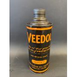 A rare Veedol Oil cylindrical quart can.