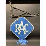 An RAC lozenge shaped double sided enamel sign with Get You Home Service double sided enamel