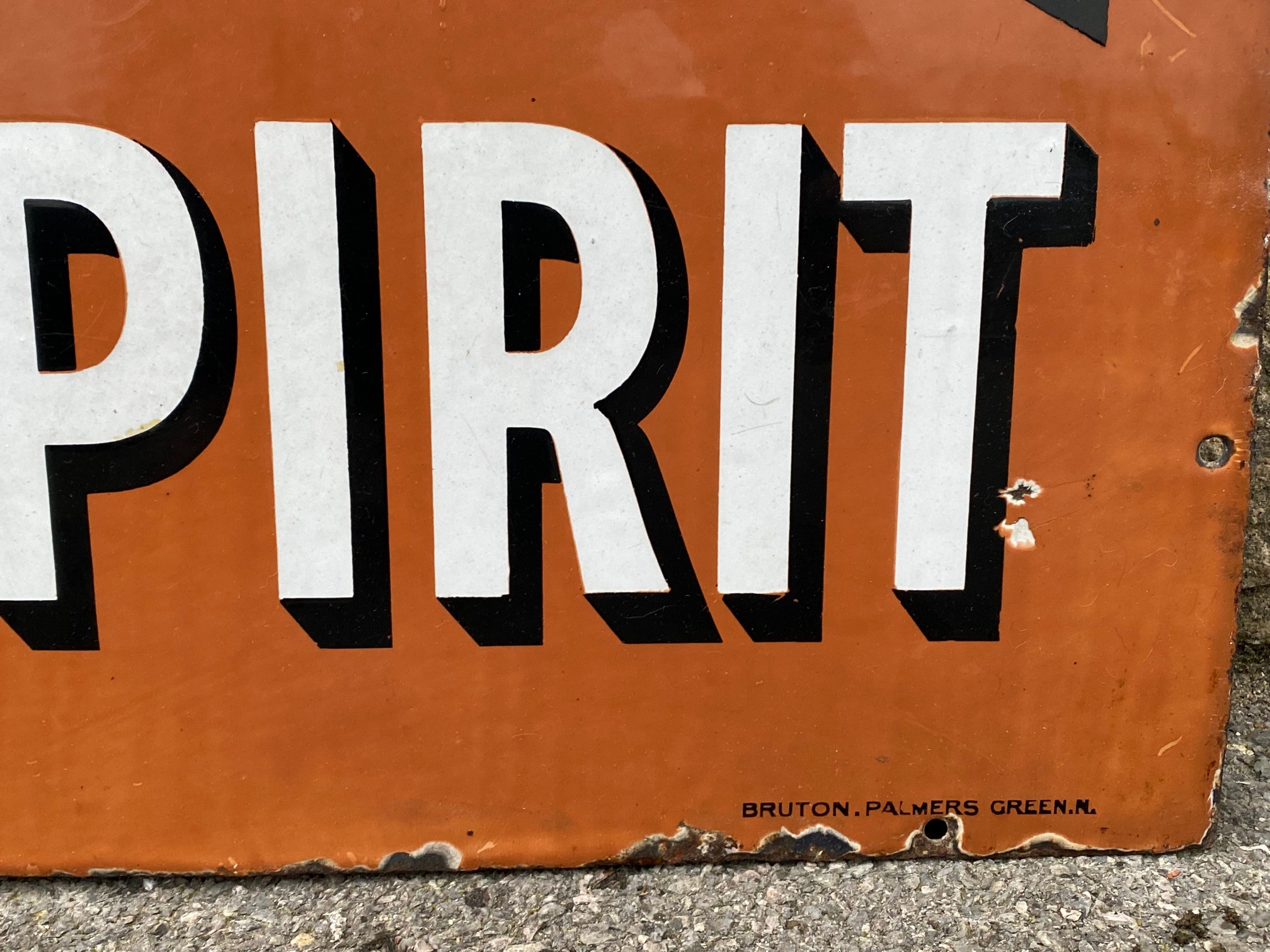 A Combine Motor Spirit rectangular enamel sign by Bruton of Palmers Green, in good condition, 36 x - Image 3 of 5