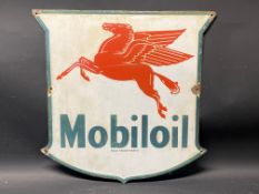 A Mobiloil Flying Pegasus enamel sign, 15 x 15".