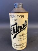 A Filtrate Piston type quart cylindrical oil can.