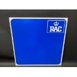An RAC perspex blank advertising sign ready for lettering, 24 x 24".