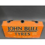 A John Bull Tyres three section tyre advertising stand in good bright condition.