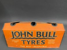 A John Bull Tyres three section tyre advertising stand in good bright condition.