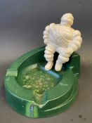 A Michelin bakelite desktop ashtray, the rare green bakelite version.