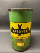 A Batoyle Grease cylindrical tin of good colour, approx. 16" h.