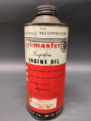A Cyclemaster Oil cylindrical quart oil can.