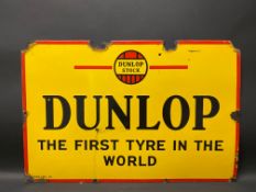 A Dunlop 'The First Tyre in The World' rectangular enamel sign, 30 x 20".