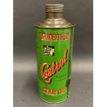 A Wakefield Castrol Gear Oil quart cylindrical oil can.