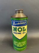 A Duckham's NOL Engine Oil cylindrical quart can.