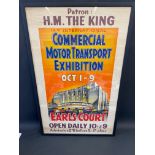 A large framed and glazed Commercial Motor Transport Exhibition poster for Earls Court, circa 1930s,