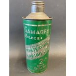 A Gamages of Holborn Penetrating or Spring Oil cylindrical quart can.