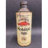 A Gargoyle Mobiloil 'BB' Grade quart cylindrical oil can.